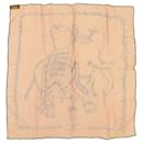 Hermes Silk Scarf Elephant Yellow Rare - Hermès