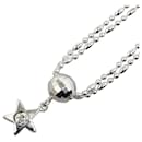 K18WG White Gold Diamond 0.05ct Star Motif Bracelet 23cm in Great Condition - Autre Marque