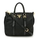 Prada Black Nylon and Leather Handbag