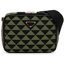 Prada Verde Simbolo Triangolo Borsa a Spalla