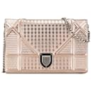 Dior Pink Metallic Patent Microcannage Diorama Wallet on Chain