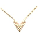 Louis Vuitton Gold Plated Essential V Perlenkette