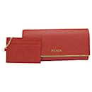 Prada Saffiano Long Wallet in Fuoco