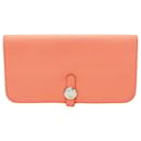 Hermes Dogon GM Women's Long Wallet in Crevette - Hermès