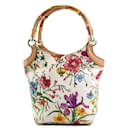 Gucci Handbag Bamboo Flora Canvas