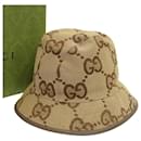 Chapeau seau Gucci Jumbo GG en toile L (58cm) 681256 en excellent état - Autre Marque