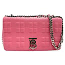 Bolso de hombro de cuero rosa Burberry