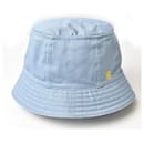 Chapeau seau en coton lavé Calvi pour femmes Hermes bleu #56 en excellent état - Autre Marque