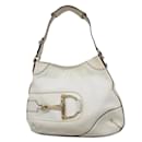 Bolso de hombro de cuero blanco Gucci