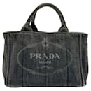 Prada Dark Gray Canvas Handbag