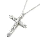 Tiffany & Co. Platinum Medium Cross Diamond Necklace