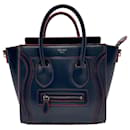 Celine Navy and Red Leather Handbag - Céline