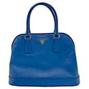 Prada Blue Leather Shoulder Bag