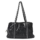 Chanel Black Patent Leather Tote Bag