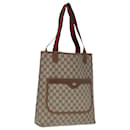 Bolsa tote em lona GG Gucci Sherry Line em PVC couro bege verde vermelho Auth 80257