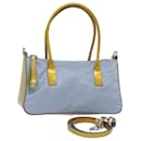 PRADA Sac à main Nylon 2 voies Bleu Auth 80616 - Prada