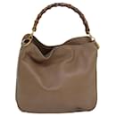 GUCCI Bamboo Handtasche aus Leder Beige 001 2113 1638 Auth yk12821 - Gucci