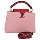 LOUIS VUITTON Sac à main Capucine BB en cuir Taurillon 2 en 1 Rouge Rose Auth 81113A - Louis Vuitton