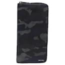 PRADA Camouflage Long Wallet Safiano leather Black Auth bs15649 - Prada