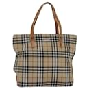 BURBERRY Nova Check Blue Label Hand Bag Canvas Beige Brown Auth 80165 - Burberry