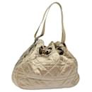 Christian Dior Lady Dior Canage Shoulder Bag Nylon Beige Auth ep4656