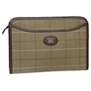 Burberrys Nova Check Clutch Bag Canvas Beige Auth bs15676 - Autre Marque