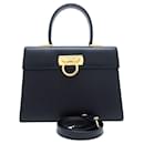 Bolsa de couro preta Salvatore Ferragamo