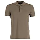  Tom Ford Button-Up Polo Shirt in Brown Cotton