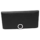 Bvlgari Grain Calf Long Wallet Black - Autre Marque