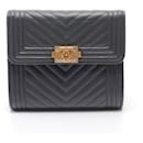 Chanel Boy Mini Wallet Leder Kurzgeldbörse 80734 in gutem Zustand