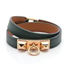 Pulsera Hermes Rivale Double Tour en cuero en excelente estado - Hermès