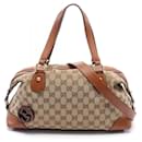 Gucci Brick Lane Gg Canvas Handbag Canvas Handbag 296898 in Good Condition