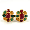 Boucles d'oreilles clips multicolores Chanel