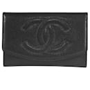 Porte-monnaie Chanel Coco Mark en cuir caviar noir