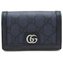 Tarjetero Gucci Ophidia GG Supreme en azul marino