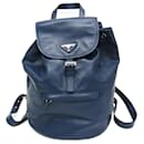 Prada Blue Leather Backpack