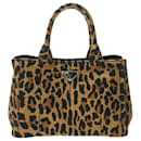 Prada Canapa Tote Leopard Print Handbag