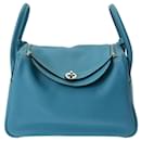 Hermes Lindy 30 Turquoise Shoulder Bag - Hermès