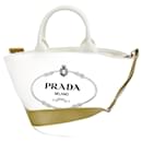 Sac à main en toile blanche Prada