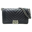 Chanel Boy 25 V Stitch Chain Shoulder Bag