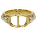 Christian Dior CD Fake Pearl Gold Ring Size 13