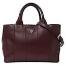 Bolsa de couro Bordeaux Prada