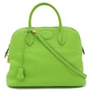 Sac à main Hermes Bolide 35 en vert pomme - Hermès