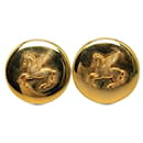 Hermes Pegasus Gold Plated Clip Earrings - Hermès