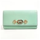 Porte-monnaie en cuir vert Gucci Zumi