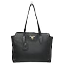 Prada Women's Leather Tote Bag in Black