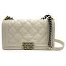 Chanel Off-White Leder Schultertasche