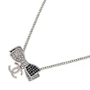 Chanel Silver Metal Rhinestone Necklace