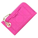 Porte-monnaie en cuir fuchsia Christian Dior