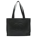 Bolsa tote Chanel Coco Mark em couro caviar preto